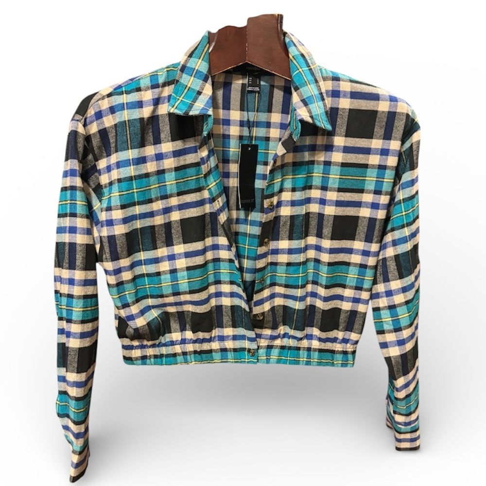 Brand new with tags Plaid Cropped Jacket size L from Forever 21